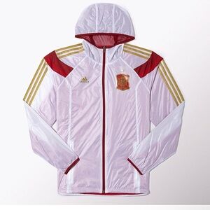 ADIDAS Rare Spain Anthem Soccer Jacket, Windbreaker, Triple Gold